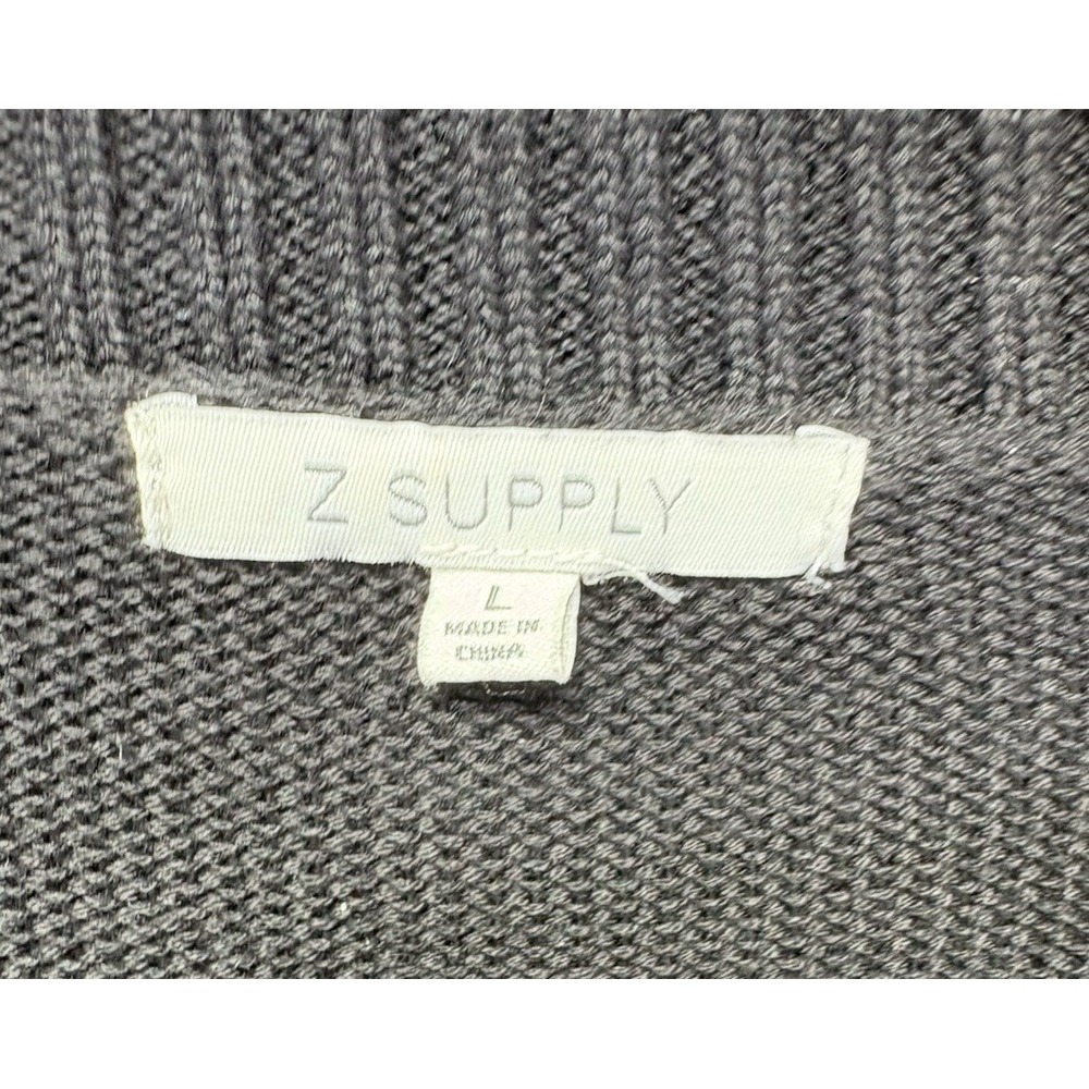 Z Supply Womens L LOVE Sweater Black Graphic Cotton Knit Cropped Oversized Pull - Picture 4 of 9
